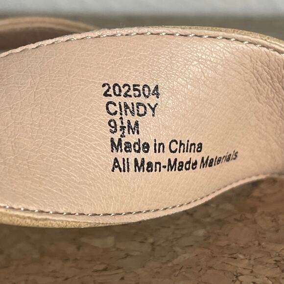 Lauren Blakwell Cindy Tan Cork Platform Sandals Womens 9.5 Slip-On Strappy Shoes - Picture 6 of 11